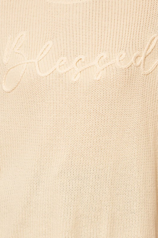"Blessed" Stitched Sweater