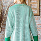 Oversized Ribbed Sweater - Green