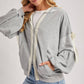 Lace-Trimmed Balloon Sleeve Zip Hoodie
