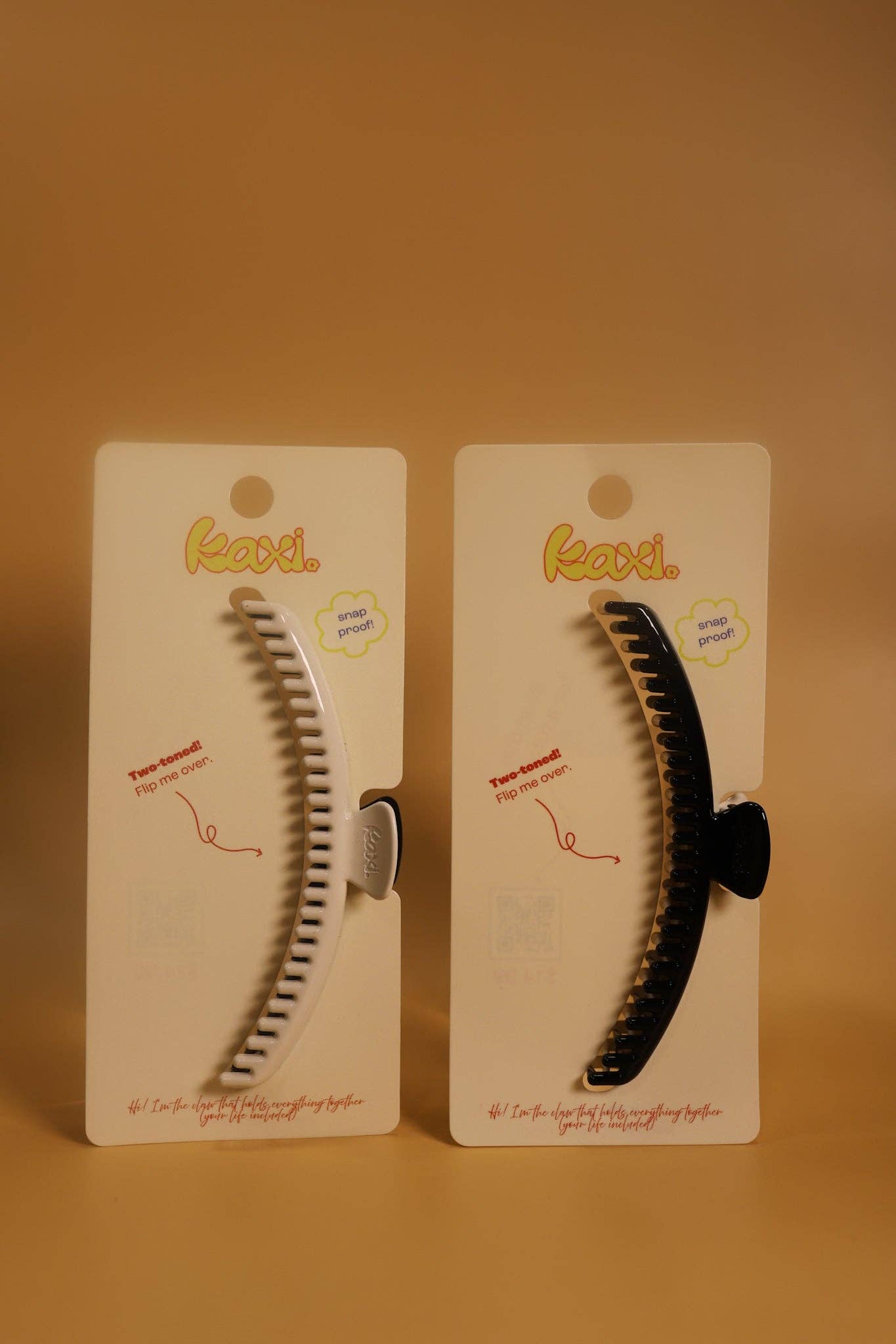 Kaxi Hair Clip I White + Brown