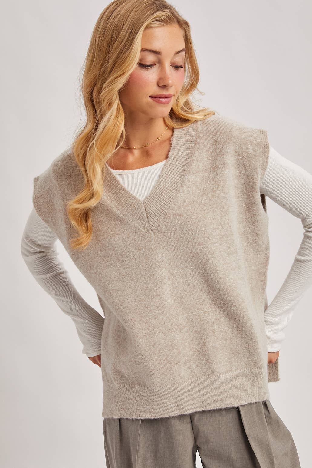 Oversized Knit Vest