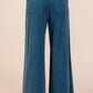 French Terry Wide Leg Pants I Blue