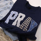Navy Patchwork Pray Crewneck