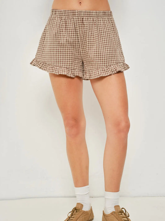 Kora Frill Gingham Shorts