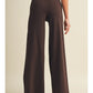 The Soft Stretch Wide Leg Pants I Brown