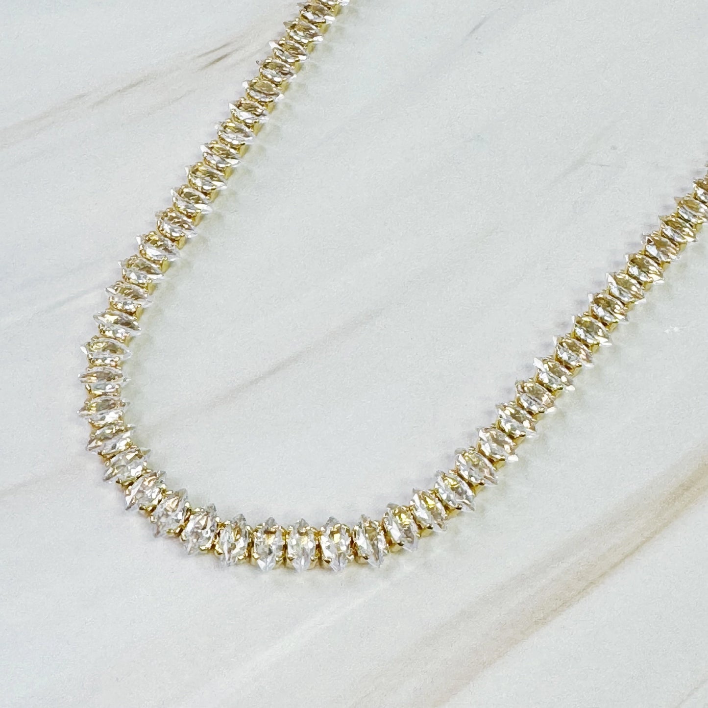 Marquise Cut Tennis Necklace