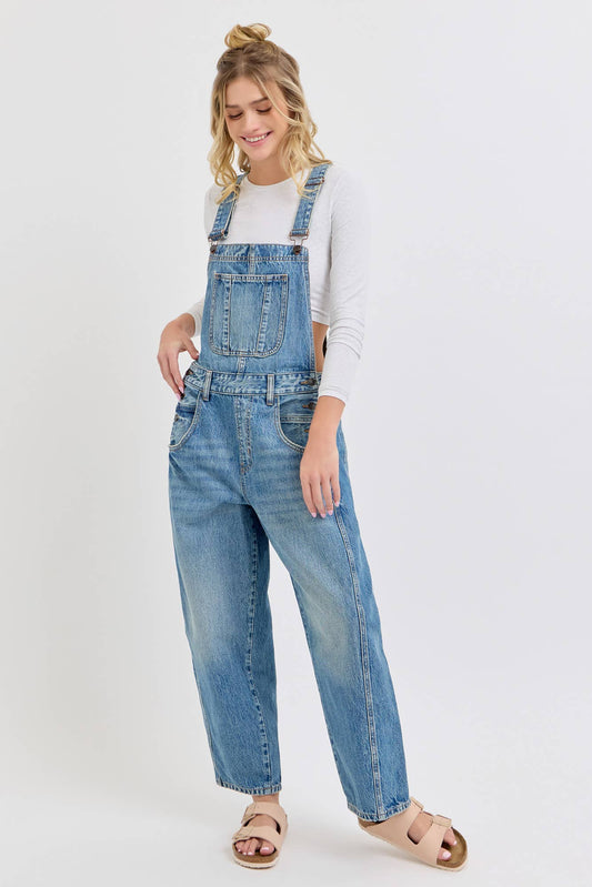 Relaxed Barrel Overalls