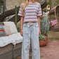 Vintage Washed Striped Cotton Tee