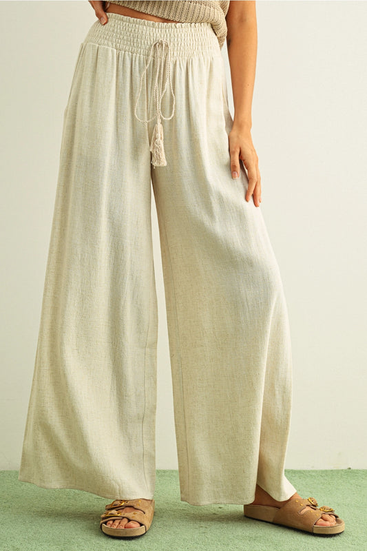 Linen Smocked Pants