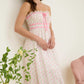 Floral Bow Pattern Midi Dress