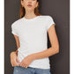 Ribbed Crew Neck Top I White