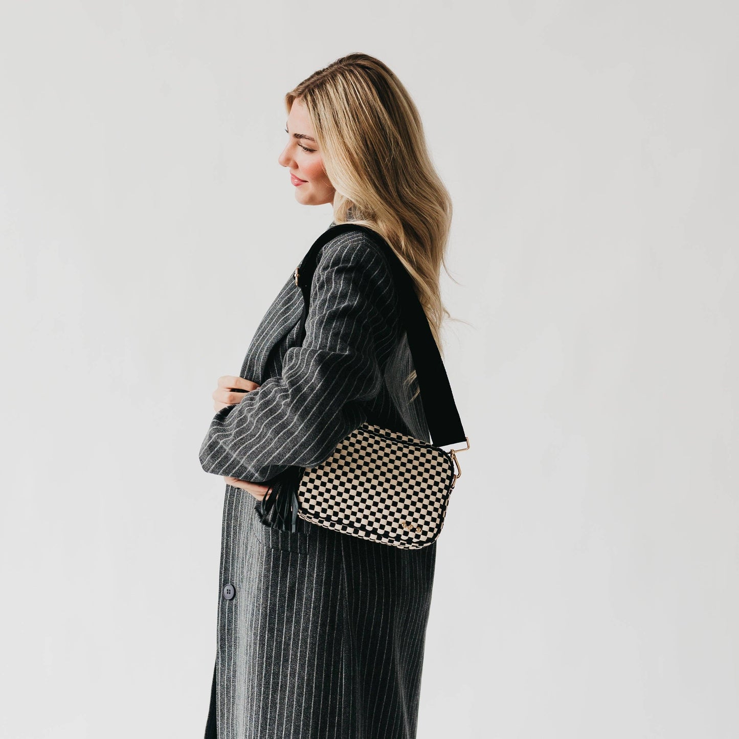 Woven Checkered Bag