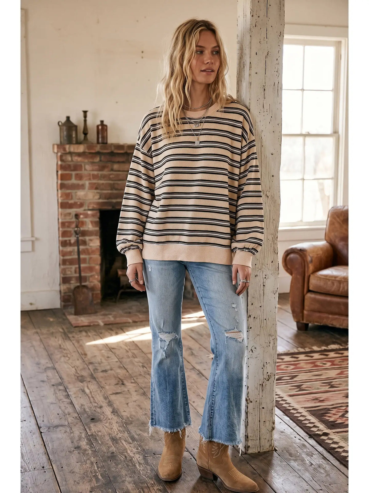 Free Spirit Striped Crewneck