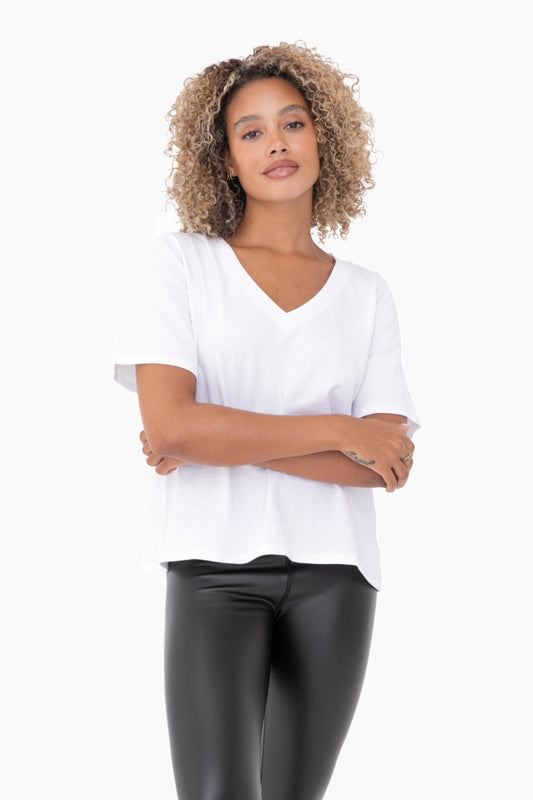 Basic V-Neck Top - White