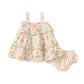Mediterranean Floral Organic Dress: 0-3M
