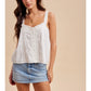 Lace Trim Button Tank