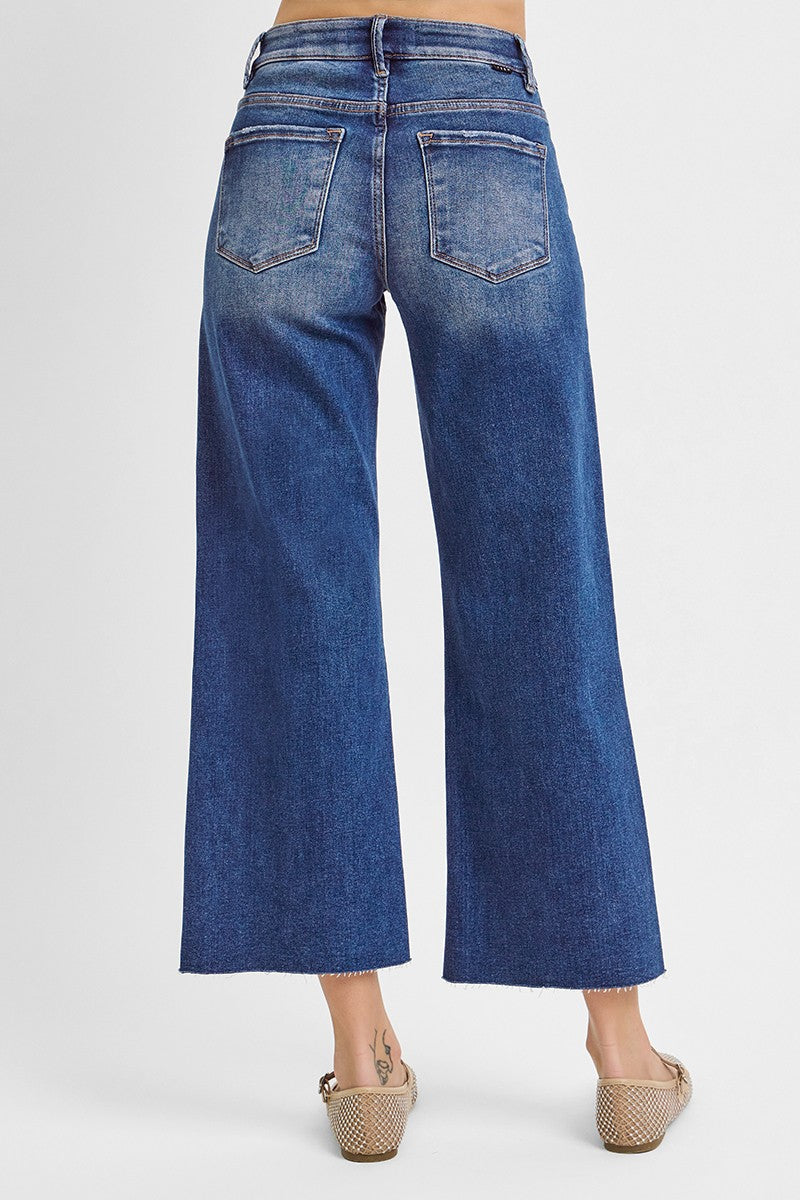 Mid Rise Crop Wide Jean