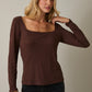 Square Neck Metallic Top