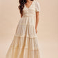 Smocked Lace Tiered Maxi
