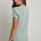 Ribbed Knit Basic Tee I Sage