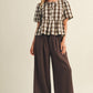Gingham Peplum Blouse