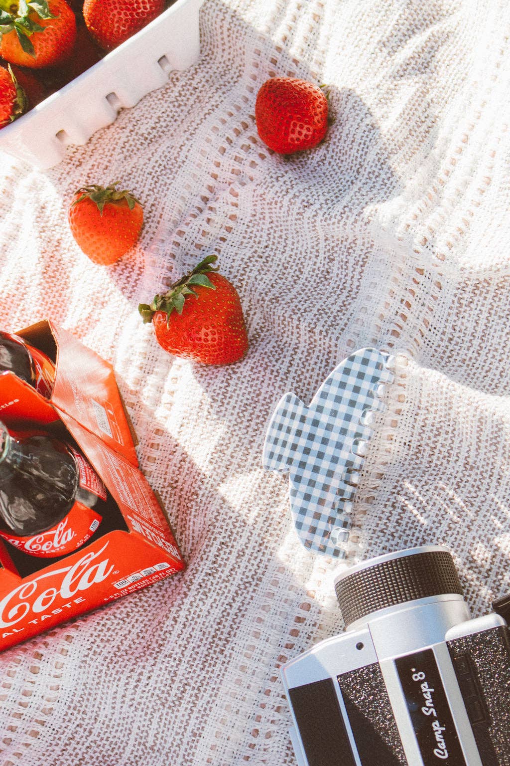Gingham Claw Clip: Red