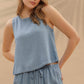 Sleeveless Chambray Top