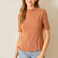Camel Dot Textured Knit Top