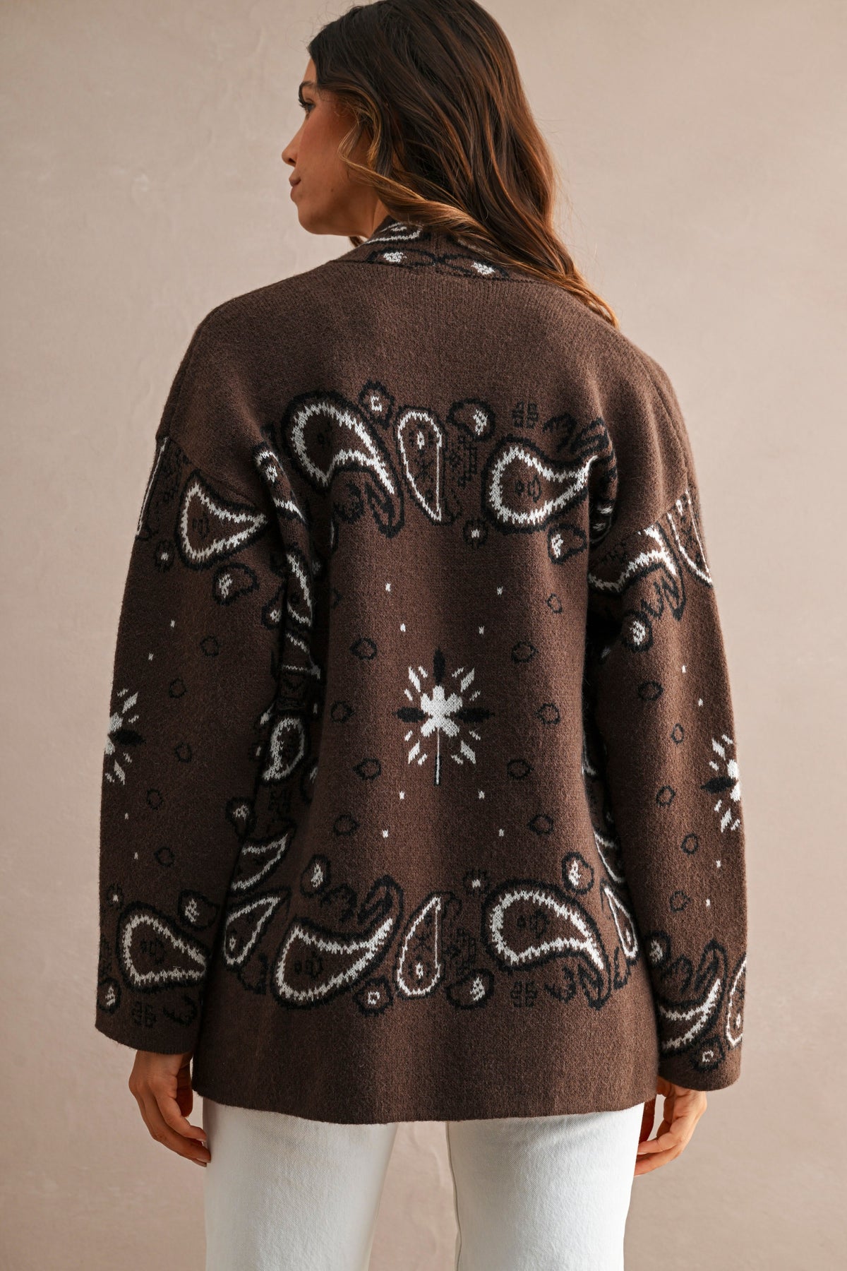 Chocolate Brown Paisley Cardi