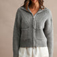 Ribbed Zip-Up Sweater