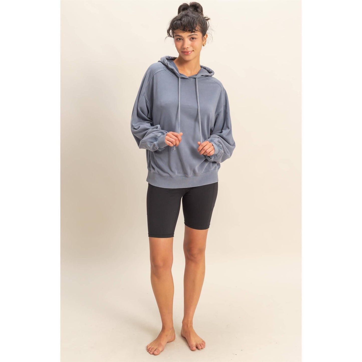 Mineral Wash Seam Hoodie I Taupe