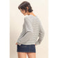 Striped Raglan Long Sleeve Top I Cream/Black