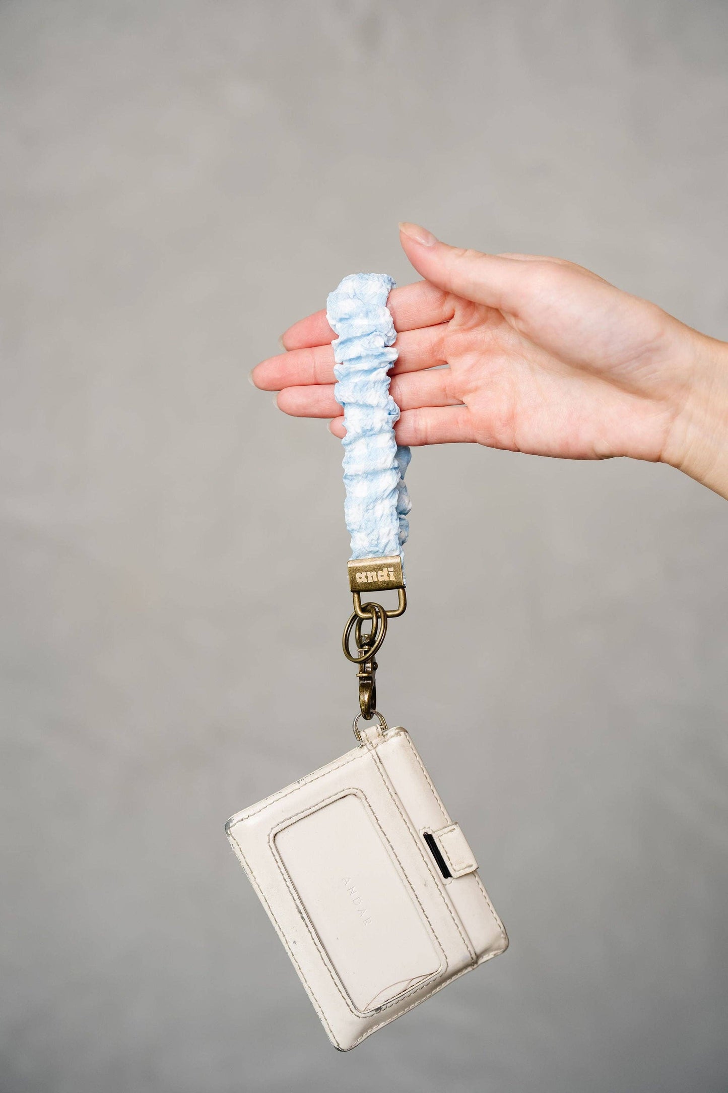 Sky Blue Gingham Keychain