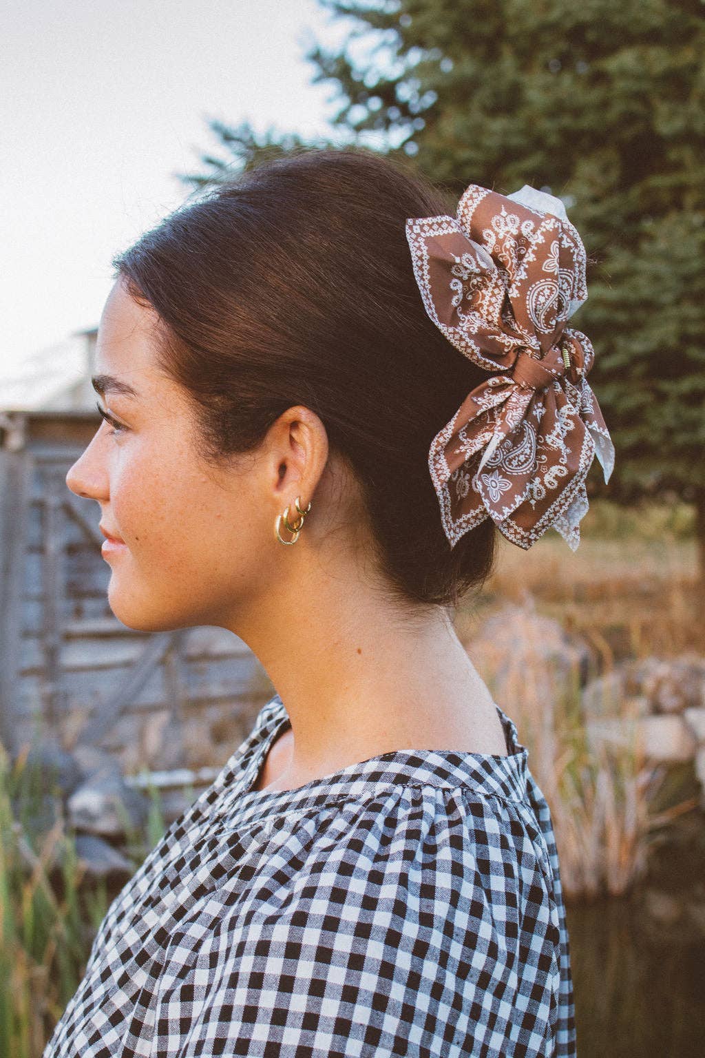 Paisley Claw Clip I Red