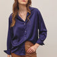 Long Sleeve Satin Blouse