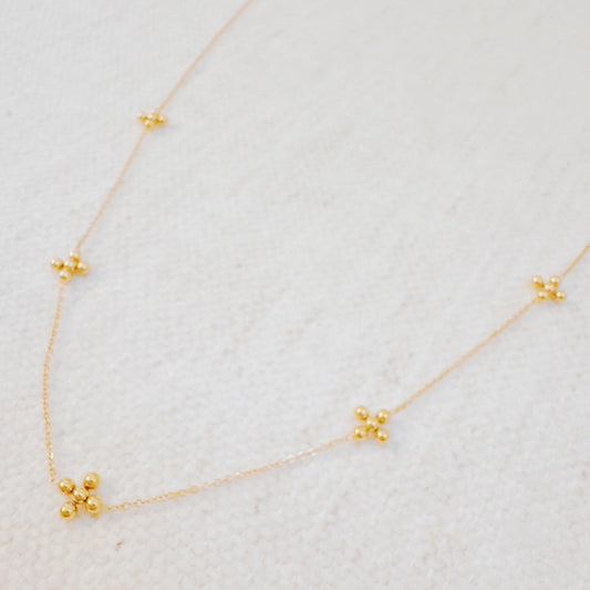 Dotted Golden Cross Necklace