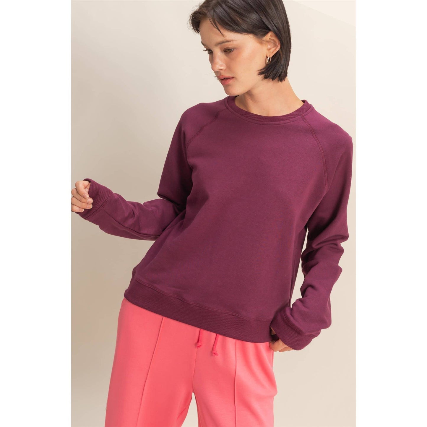 Soft + Slouchy Raglan Pullover I White