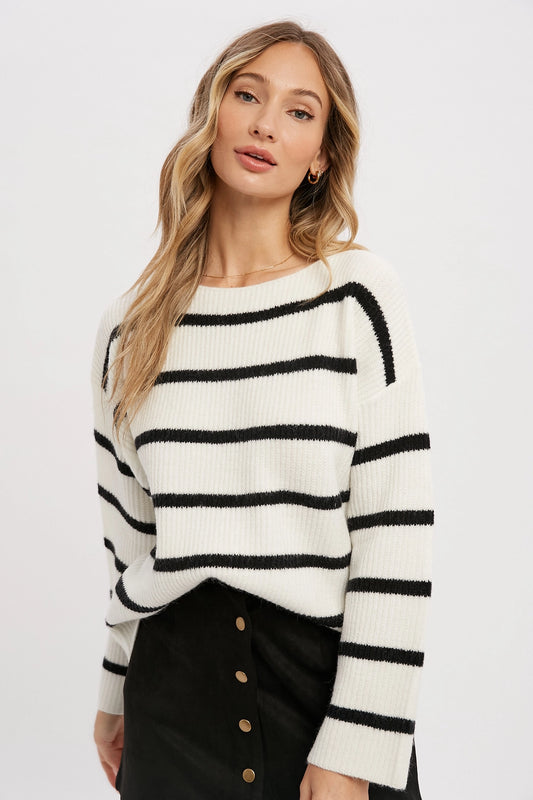 Stripe Ribbed Pullover