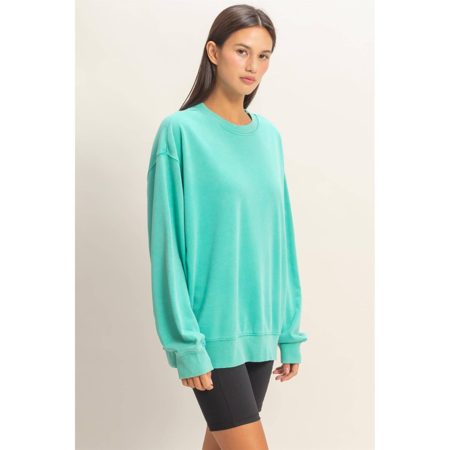 Mineral Washed Crew II Sage