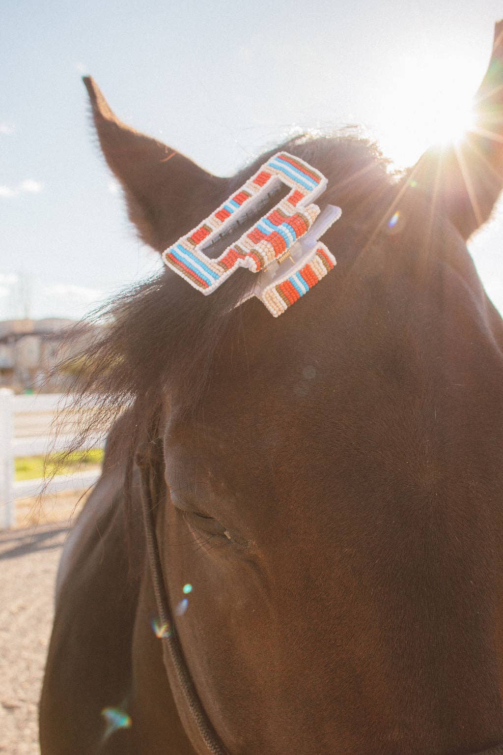 Beaded Claw Clip : Checker