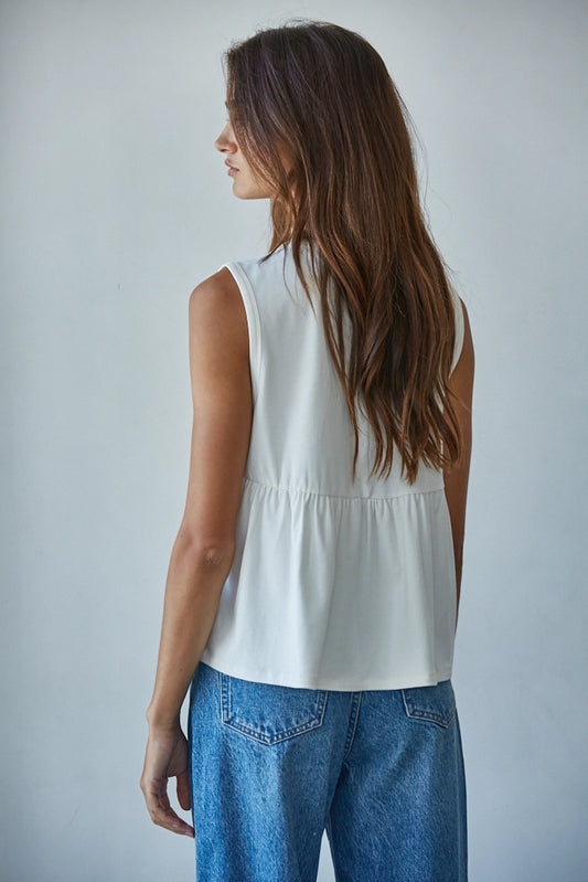 White Pleated Top