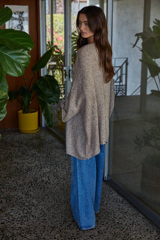 Folded Open Front Cardigan