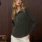 Sunday Ribbed Half Snap Knit
