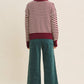 Navy Mixed Knit Stripe Pullover