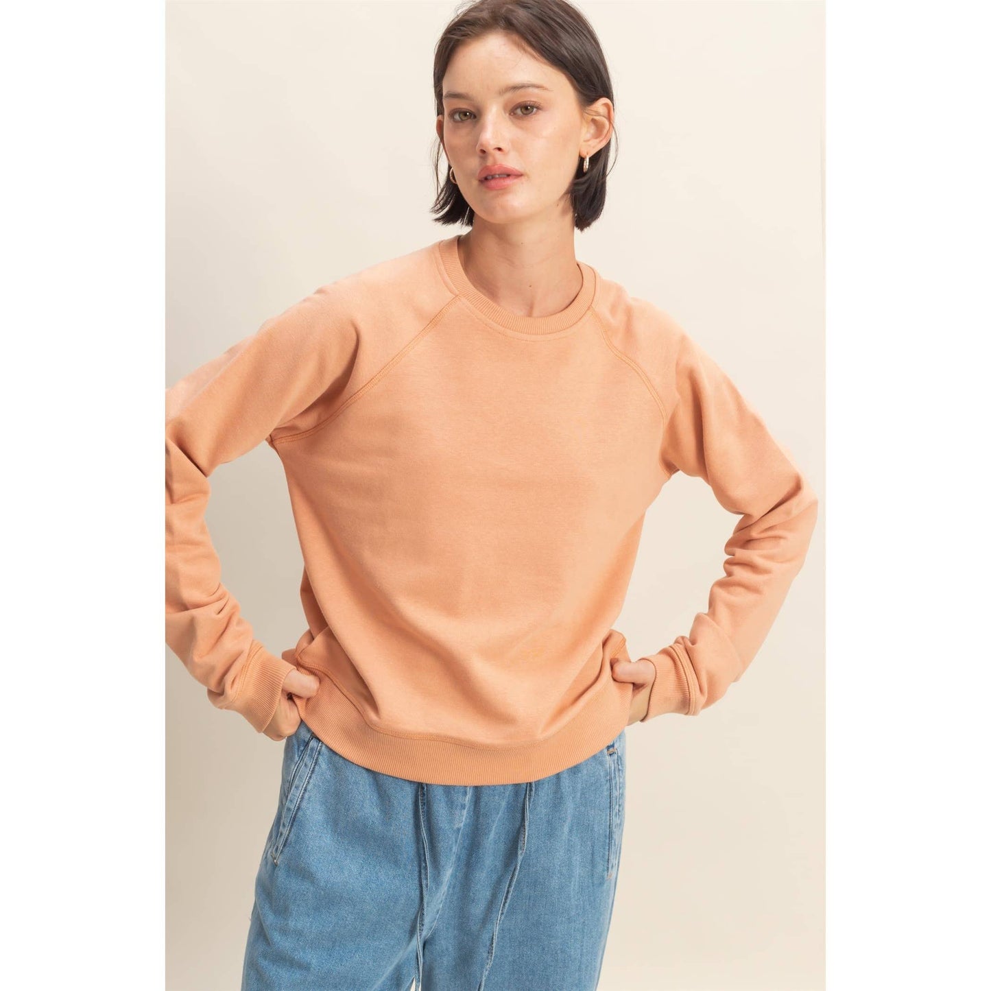 Soft + Slouchy Raglan Pullover I White