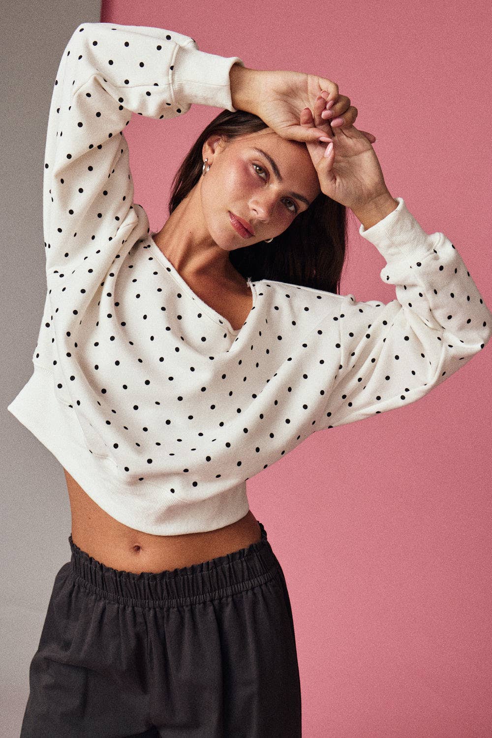 Soft Slouch Polka Dot Sweatshirt