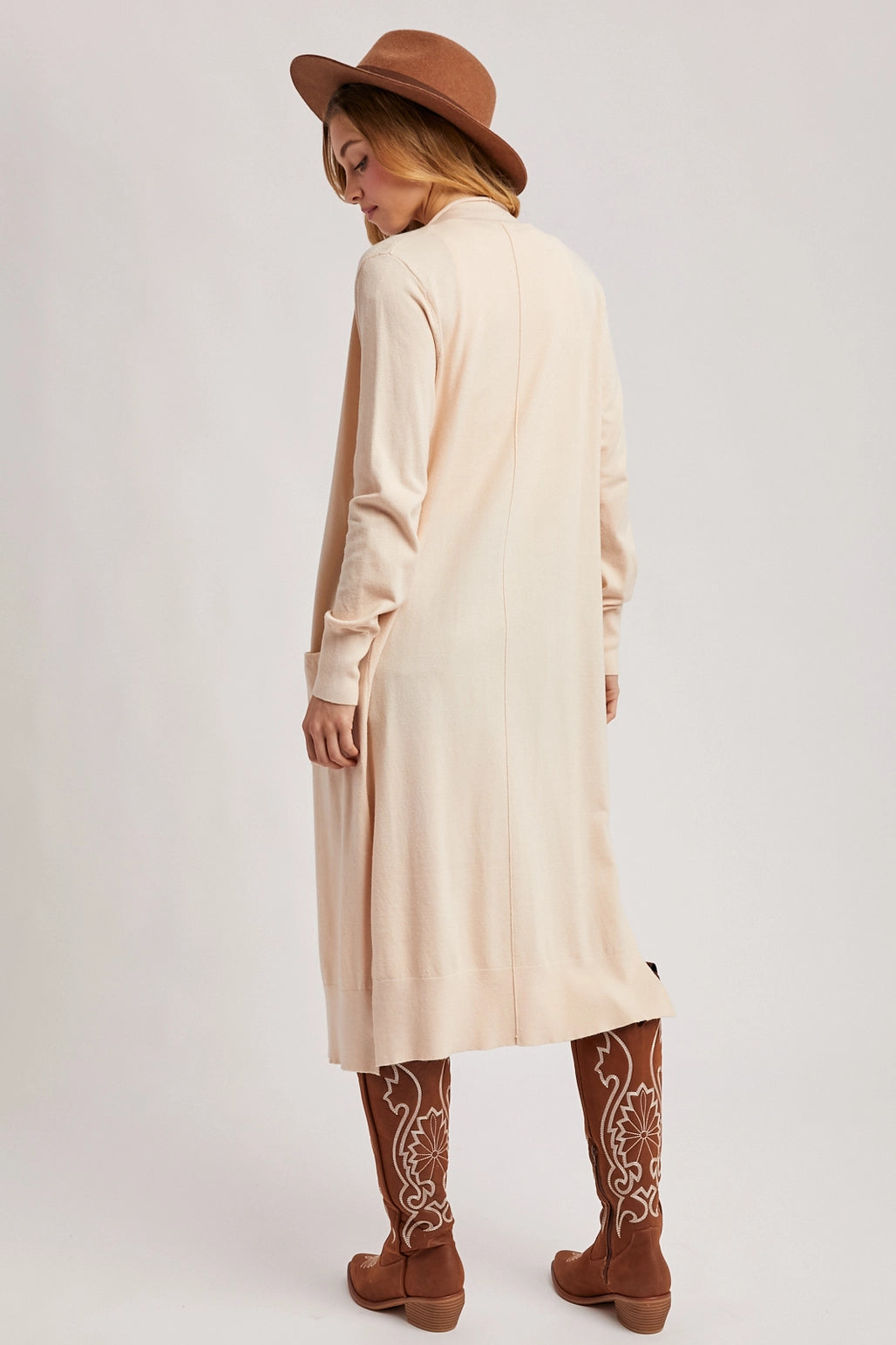 Longline Open Front Cardigan