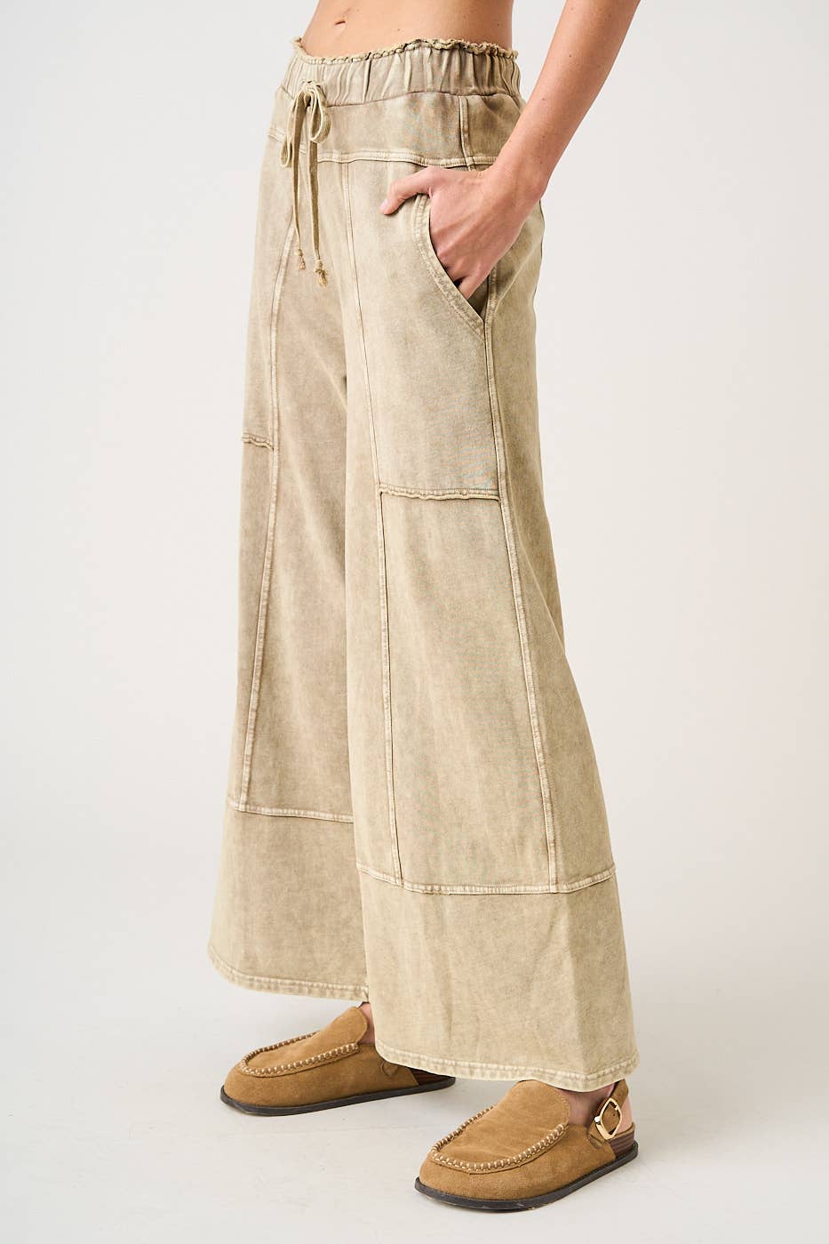 French Terry Wide Leg Pants I Black