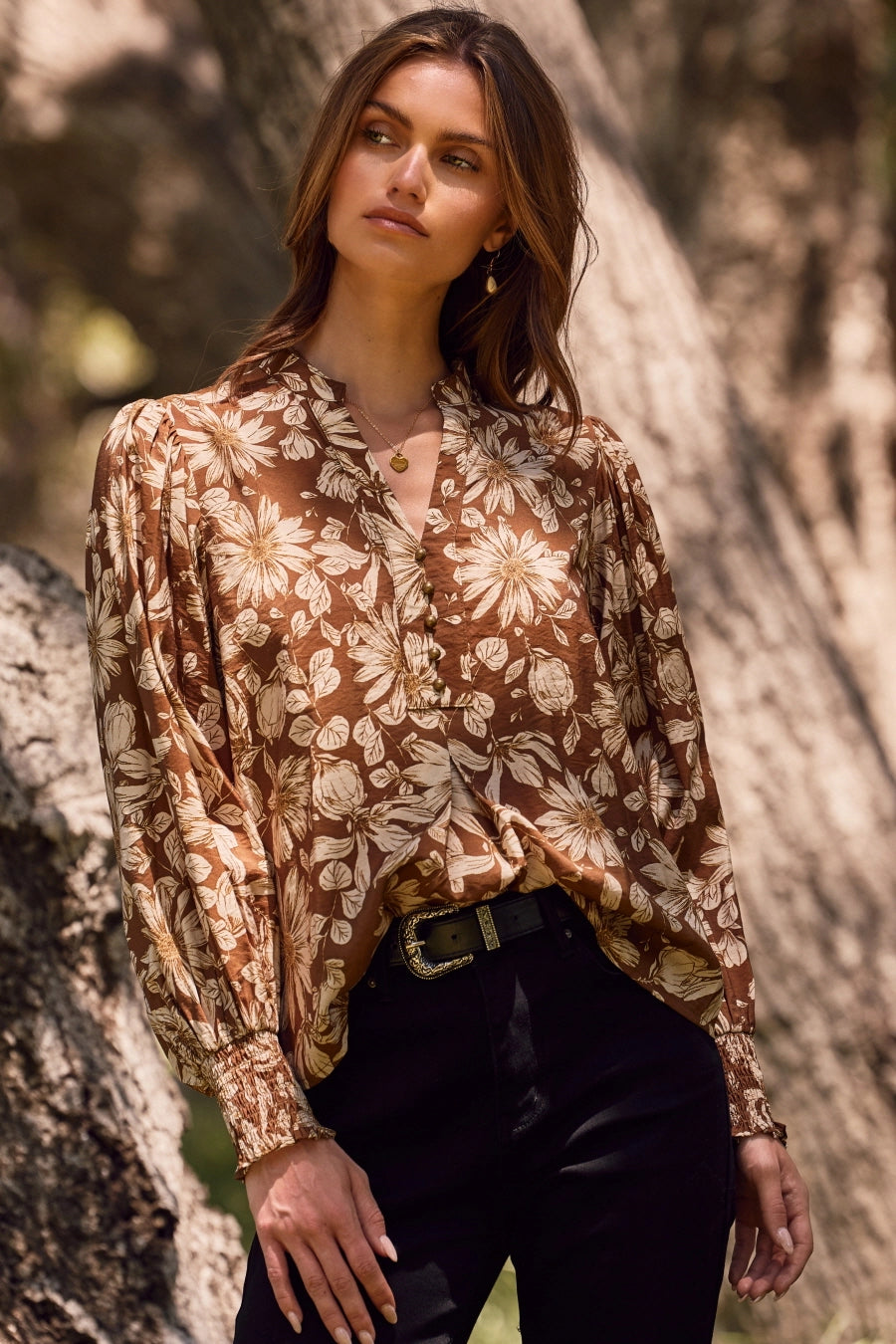 Floral Crinkle Blouse