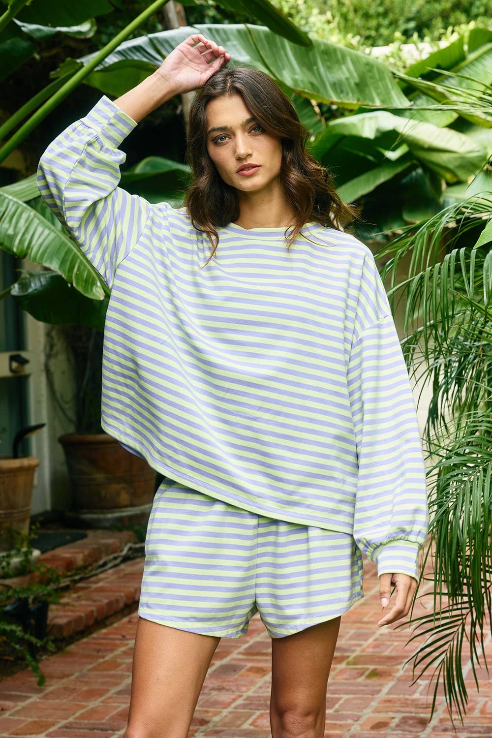 Easy Striped Knit Shorts